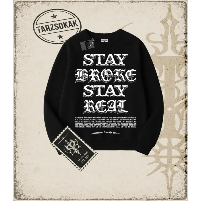 VINTAGE SARCASM   Oversize Unisex Bisiklet Yaka Sweatshirt