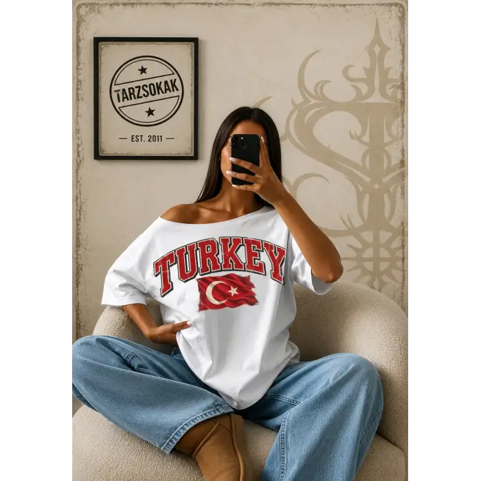 Vintage Turkey Baskılı Unisex Oversize