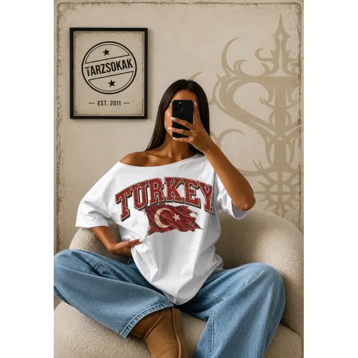 Vintage Turkey Baskılı Unisex Oversize