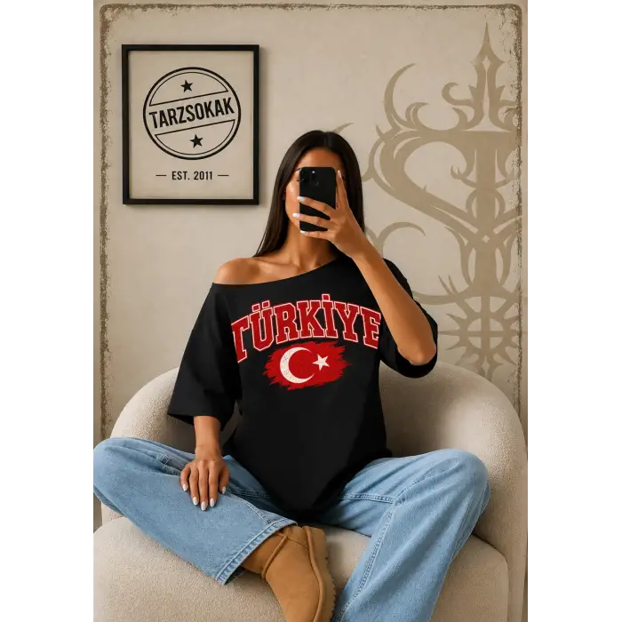Vintage Turkey Baskılı Unisex Oversize