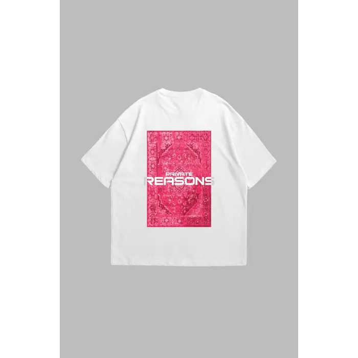 Vırtual Tracks Baskılı Oversize Unisex Beyaz