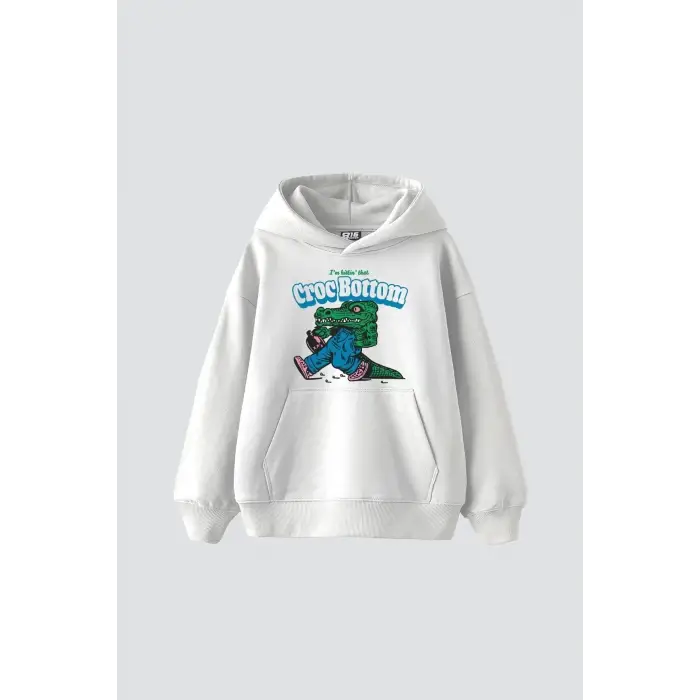 Vırtual Tracks Baskılı Oversize Unisex Premium Beyaz