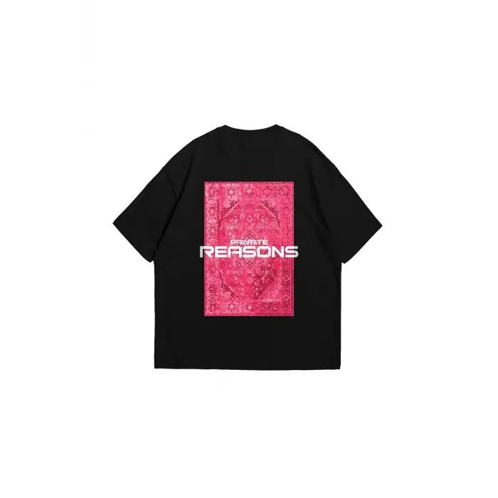 Vırtual Tracks Baskılı Oversize Unisex Siyah