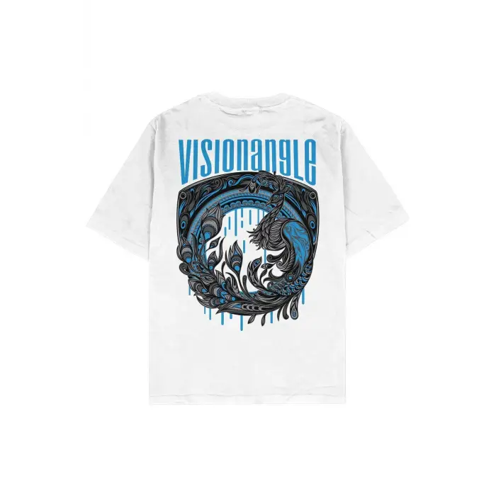 Visionangle Beyaz Oversize Unisex T-shirt