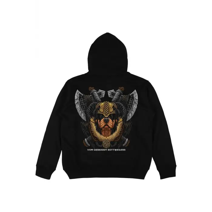 Warrior Siyah Oversize Unisex Kapüşonlu Sweatshirt Hoodie