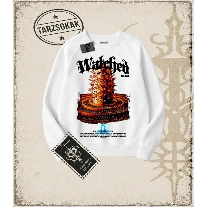 WATCHED Oversize Unisex Bisiklet Yaka Sweatshirt