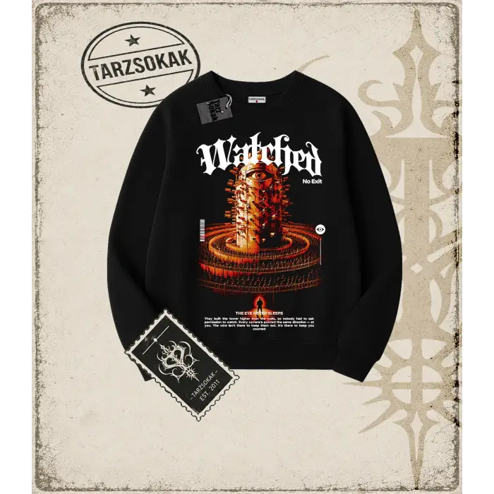 WATCHED Oversize Unisex Bisiklet Yaka Sweatshirt