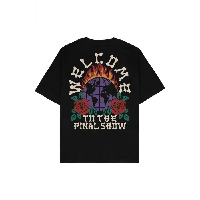 Welcome Siyah Oversize Unisex T-shirt