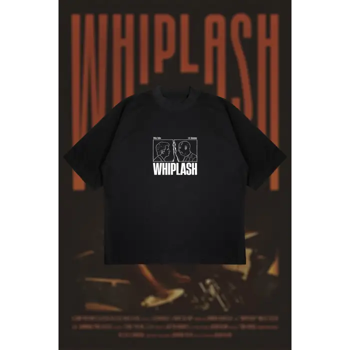 Whiplash Tempo Baskılı Oversize Unisex Pamuklu Nefes Alan Kalın Kumaşlı