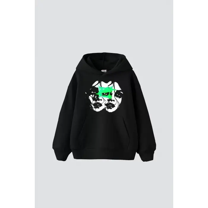Woman Shadows Baskılı Siyah Oversize Unisex