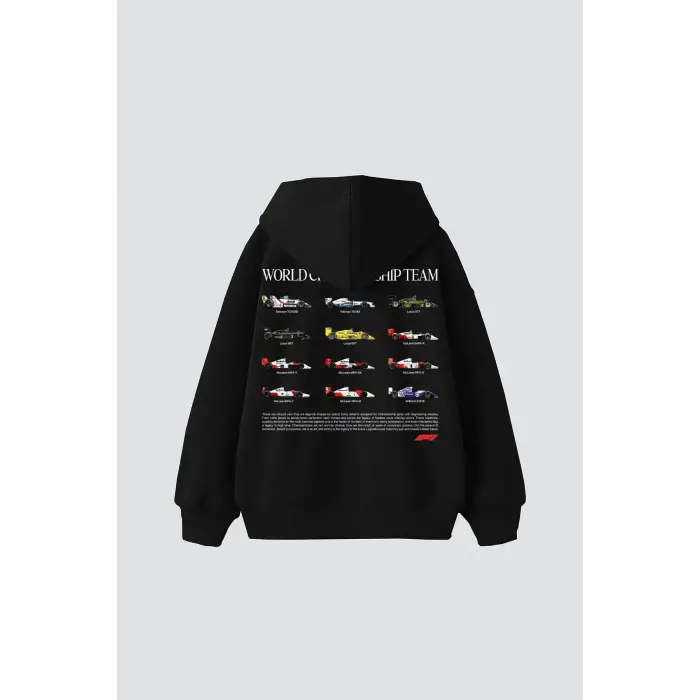 World Championship Team Baskılı Oversize Unisex Siyah