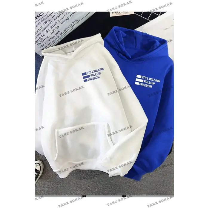Y2K Çift SEVGİLİ Still Freedom Kalın Kışlık Sweatshirt - Baskılı Oversize KOD 1484