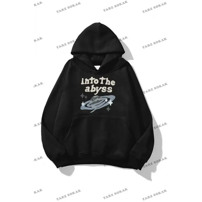 Y2K Unisex İnto the Abyss Sweatshirt KOD 1567 Siyah