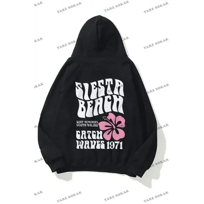 Y2K Unisex Siesta Beach Sweatshirt KOD 1997 Siyah
