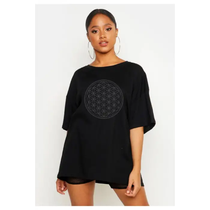 Yaşam Çiçeği Oversize Tişört