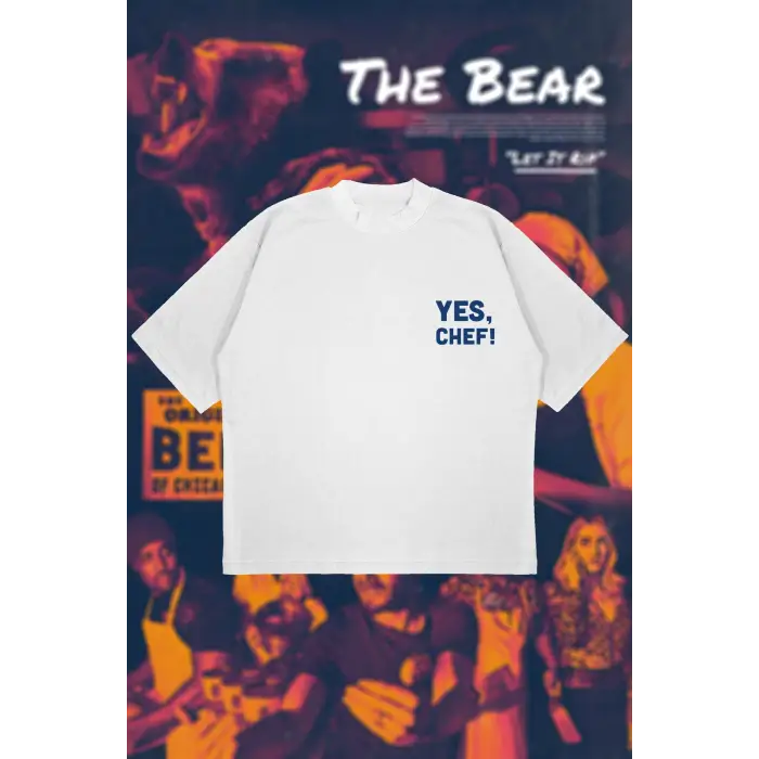 Yes Chef! Baskılı Oversize Unisex Pamuklu Nefes Alan Kalın Kumaşlı