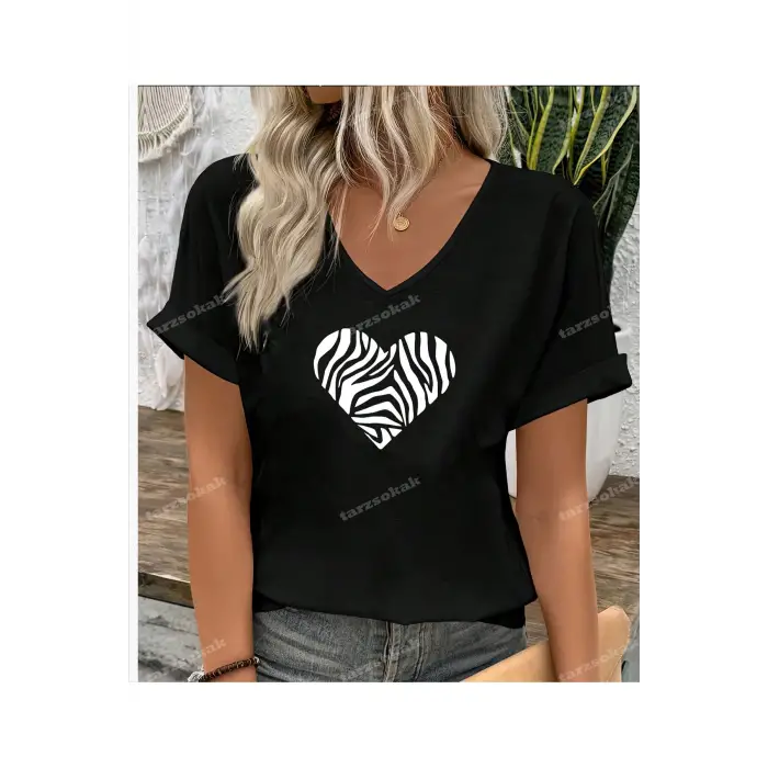 ZEBRA DESENLİ KALP