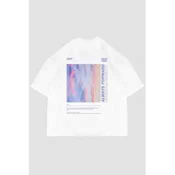 1989 Sırt Baskılı Oversize Unisex Beyaz