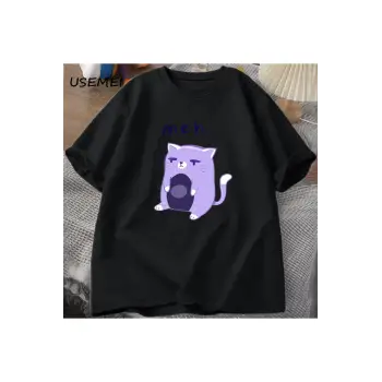 Meh Kedi T-shirt Erkek Giysileri O Boyun Pamuk Tee Büyük Boy TStreetweed ℅ Pamuklu Üs 2964