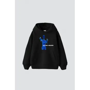 After Hours Baskılı Oversize Unisex Premium Siyah
