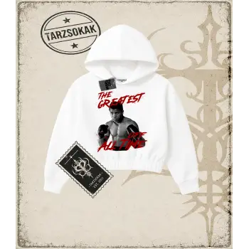ALI Kadın Crop Kapşonlu Sweatshirt