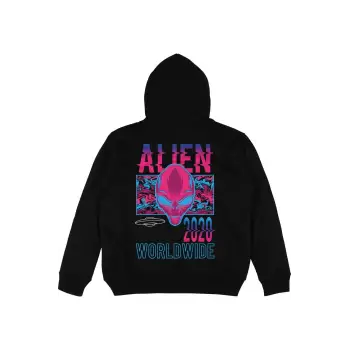 Alien Siyah Oversize Unisex Kapüşonlu Sweatshirt Hoodie