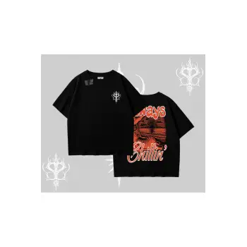Always Chillin Kedi Arka Baskılı Oversize Tshirt