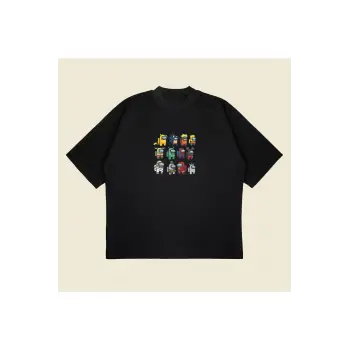 Among Us Baskılı Oversize Unisex Pamuklu Nefes Alan Kalın Kumaşlı