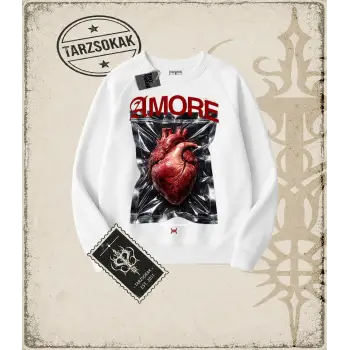 AMORE SOLID Oversize Unisex Bisiklet Yaka Sweatshirt