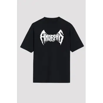 Amorphis Siyah Unisex Oversize Tişört T-shirt