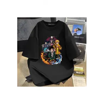 Anime Demon Slayer Baskılı Unisex Oversize