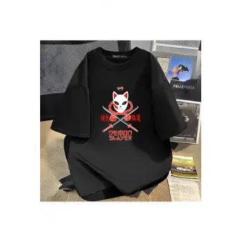 Anime Demon Slayer Baskılı Unisex Oversize