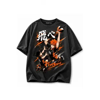 Anime Karasuno Haikyuu Baskılı Unisex Oversize