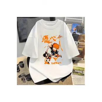 Anime Karasuno Haikyuu Baskılı Unisex Oversize