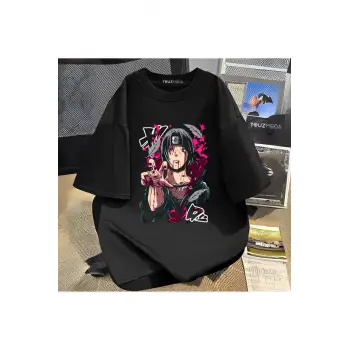 Anime Naruto itachi Uchiha Baskılı Unisex Oversize