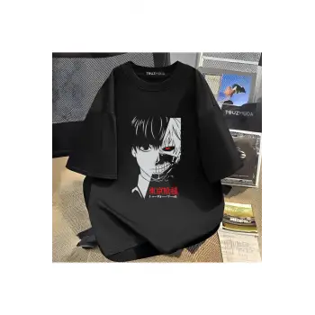 Anime Tokyo Ghoul Baskılı Unisex Oversize