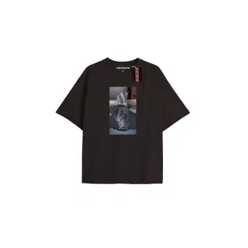 Another Baskılı Oversize Kalıp Unisex T-shirt