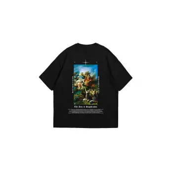 Art Is Supplication Siluet Baskılı Oversize Unisex Siyah