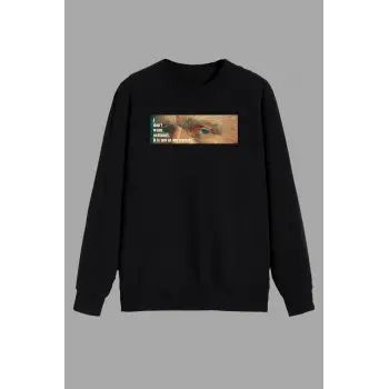 Art Vincent Van Gogh Baskılı Siyah Unısex Sweatshirt