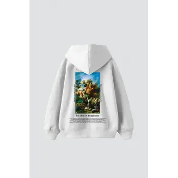 Arts Supplication Baskılı Oversize Unisex Premium Beyaz