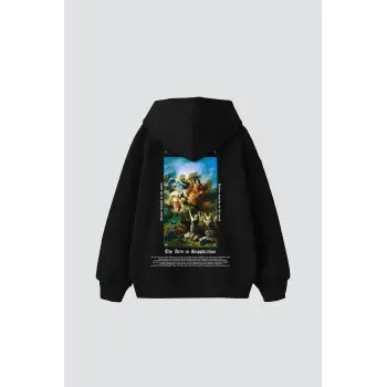 Arts Supplication Baskılı Oversize Unisex Premium Siyah