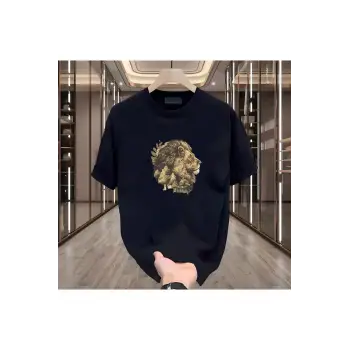 AslanXr Baskılı Siyah Erkek