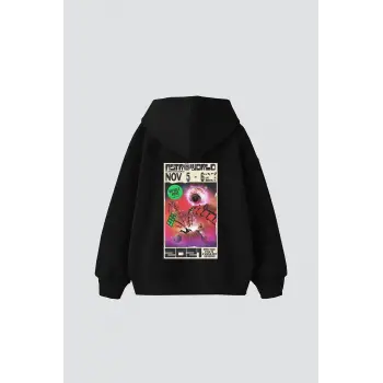AstroWorld Baskılı Oversize Unisex Siyah