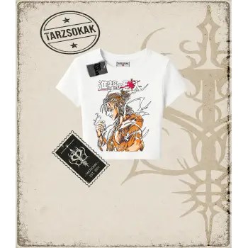 Attack On Titan Anime Baskılı Kadın Baby Tee