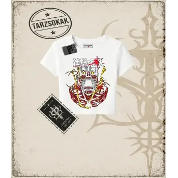 Attack On Titan Anime Baskılı Kadın Baby Tee