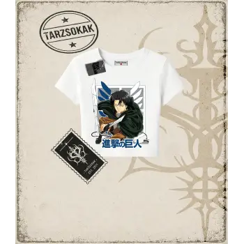 Attack On Titan Anime Baskılı Kadın Baby Tee