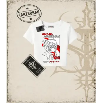 Attack On Titan Anime Baskılı Kadın Baby Tee