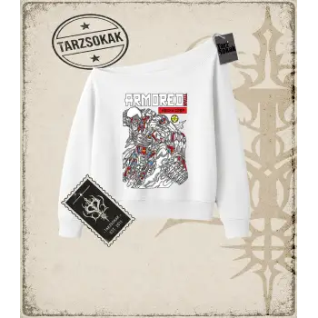 Attack On Titan Anime Baskılı Kadın Kayık Yaka Sweatshirt