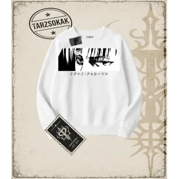 Attack On Titan Anime Baskılı Oversize Unisex Bisiklet Yaka Sweatshirt