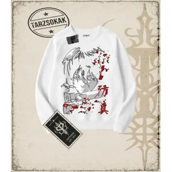 Attack On Titan Anime Baskılı Oversize Unisex Bisiklet Yaka Sweatshirt